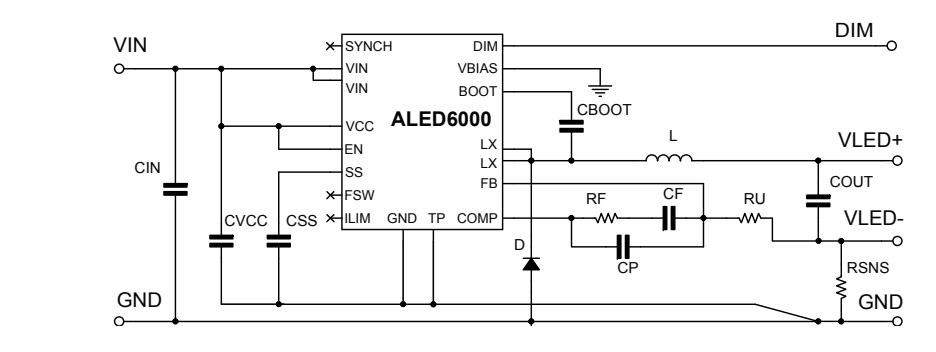 STMicroelectronics ALED6000 모놀리식 스위칭 조정기
